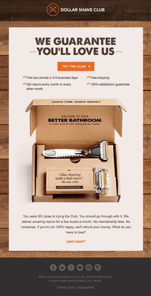 forlatt handlekurv e-post - abandon-cart-email-dollar-shave-club