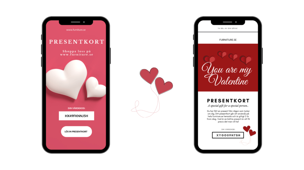 digital gift cards for Valentine's Day